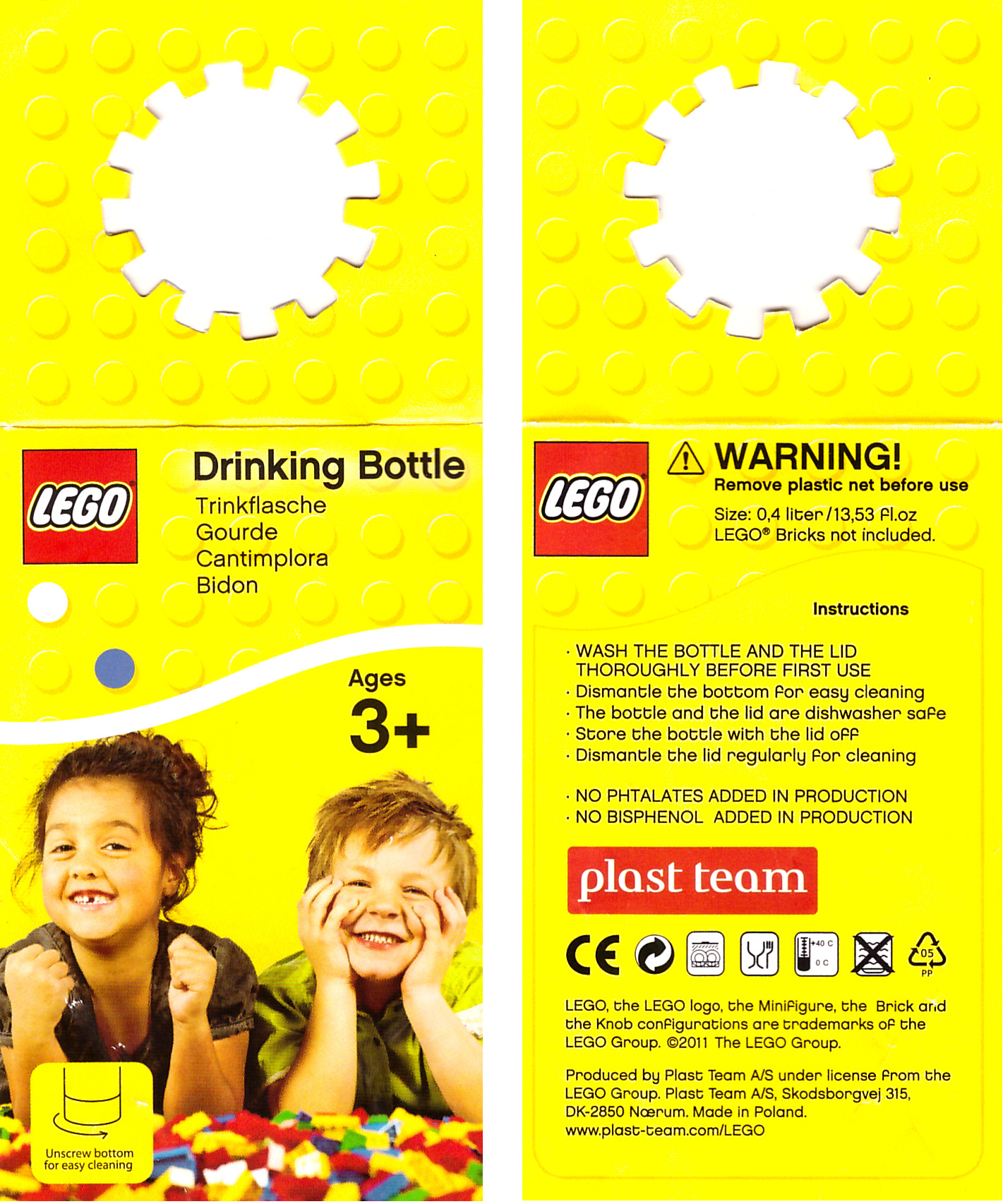 LEGO Su Şişesi - Drinking Bottle - Trink Flasche - Gourde - Cantimplora - Bidon Etıketı